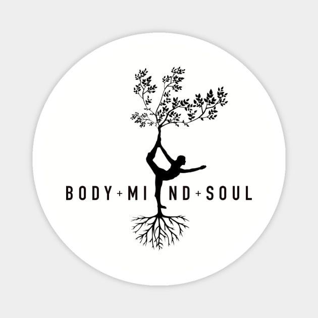 Yoga Body Mind & Soul Magnet by Cre8tiveSpirit